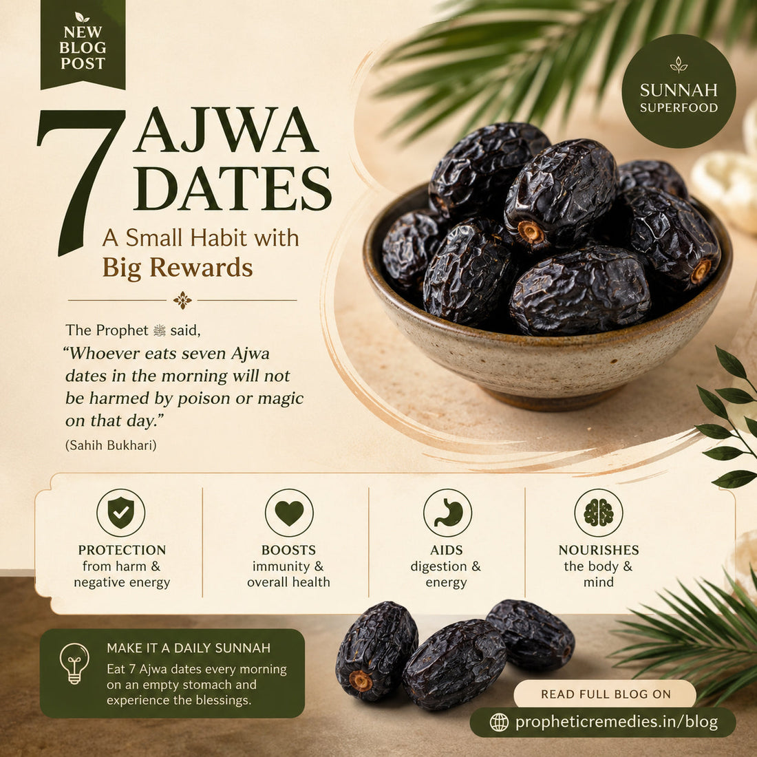 7 Ajwa Dates in the Morning: What the Hadith Says & How to Follow the Sunnah