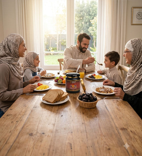 Family-enjoying-Shifa-e-Ajwa-paste